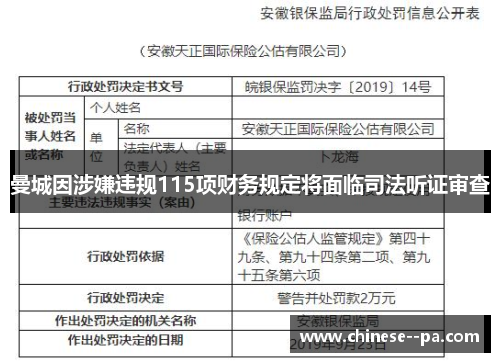 曼城因涉嫌违规115项财务规定将面临司法听证审查 曼城因涉嫌违规115项财务规定将面临司法听证审查